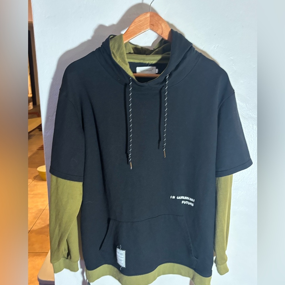 GURUNVANI • Streetwear Colorblock Oversized Pullover Hoodie Large